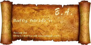 Baffy Adrián névjegykártya
